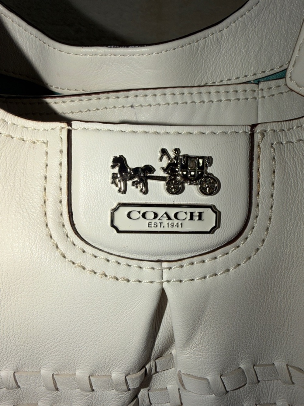 COACH Madison Maggie Woven Handbag - Picture 3 of 14